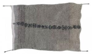 Szary, wełniany dywan 140x200 o nieregularnym kształcie MAISHA 140x200