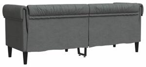 Sofa chesterfield ciemnoszara z pikowaniem i zaokrÄ glonymi ramionami