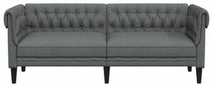 Sofa chesterfield ciemnoszara z pikowaniem i zaokrÄ glonymi ramionami