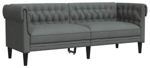 Sofa chesterfield ciemnoszara z pikowaniem i zaokrÄ glonymi ramionami
