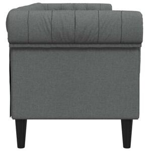 Sofa chesterfield ciemnoszara z pikowaniem i zaokrÄ glonymi ramionami