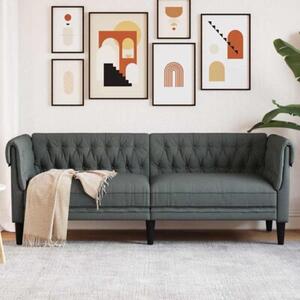 Sofa chesterfield ciemnoszara z pikowaniem i zaokrÄ glonymi ramionami