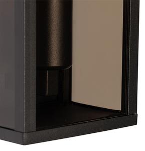 Zewnetrzna Kinkiet / Lampa scienna zewnętrzny czarny z przydymionym szkłem 26 cm IP44 - Charlois Oswietlenie zewnetrzne