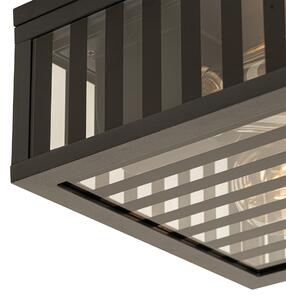 Zewnetrzna Nowoczesna lampa sufitowa zewnętrzna czarna z przydymionym szkłem 2-punktowa IP44 - Dijon Oswietlenie zewnetrzne