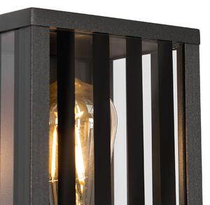Zewnetrzna Nowoczesny Kinkiet / Lampa scienna zewnętrzny czarny z przydymionym szkłem 26 cm IP44 - Dijon Oswietlenie zewnetrzne