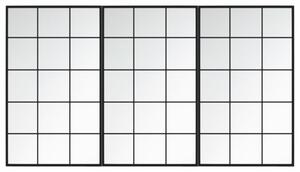 Lustra Åcienne, 3 szt., czarna rama, 100 x 60 cm, metal