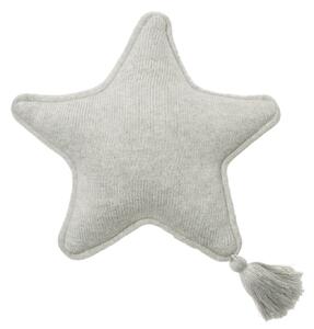 Szara, bawełniana poduszka gwiazdka TWINKLE STAR Grey