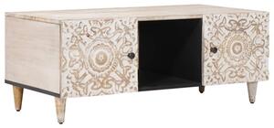 Stolik kawowy biaÅy 100 x 54 x 40 cm drewno z mango