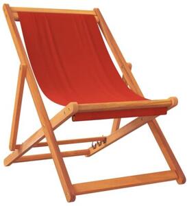 Składane krzesła plażowe, 2 szt., czerwone, obite tkaniną