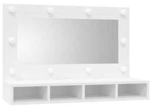 Szafka z lustrem i oświetleniem LED, biała, 90x31,5x62 cm