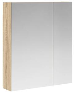 Szafka z lustrem do łazienki dąb sonoma 60 x 14,5 x 70 cm
