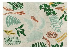 Ręcznie tkany dywan bawełniany 140 x 200 cm BOTANIC PLANTS