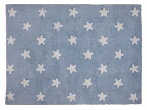 Niebieski dywan dziecięcy w gwiazdki 120x160 BLUE STARS White