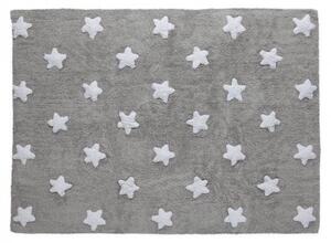 Ręcznie tkany dywan w gwiazdki GREY STARS White 120x160cm