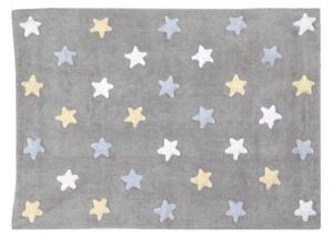 Dywan dekoracyjny w kolorowe gwiazdki TRICOLOR Star Gris/Azul