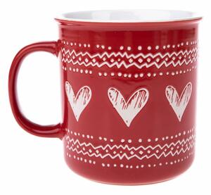 Świąteczny kubek ceramiczny Christmas heart I czerwony, 710 ml