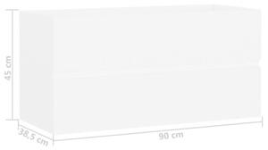 Szafka pod umywalkę, biała, 90x38,5x45 cm