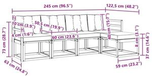 Zestaw mebli ogrodowych z litego drewna akacjowego z poduszkami i ergonomiczny designem