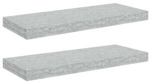 Półki ścienne, 2 szt., szarość betonu, 60 x 23,5 x 3,8 cm, mdf