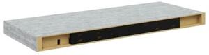 Półki ścienne, 2 szt., szarość betonu, 60 x 23,5 x 3,8 cm, mdf