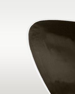Poszewka satynowa SAN ANTONIO ciemny brąz z białą lamówką - 50 x 60