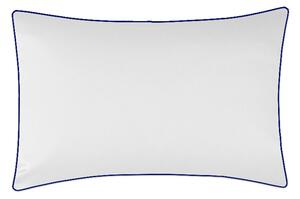 Poszewka satynowa SAN ANTONIO biała z lamówką navy blue - 50 x 70