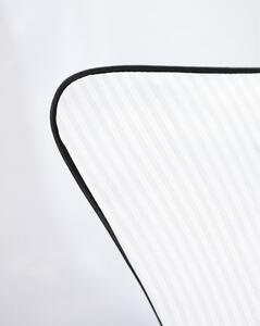 Poszewka adamaszkowa SAN ANTONIO biała z czarną lamówką - 40 x 40