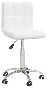 Obrotowe krzesło biurowe, białe, obite sztuczną skórą