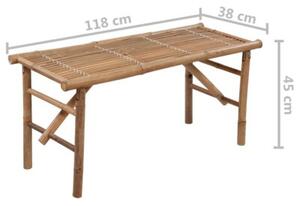 Składana ławka ogrodowa z poduszką, 118 cm, bambusowa