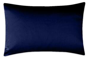 Poszewka satynowa SAN ANTONIO navy blue z lamówką - 40 x 40