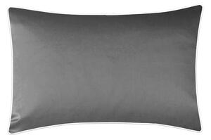 Poszewka satynowa SAN ANTONIO szary ciemny z białą lamówką - 40 x 40