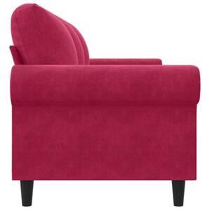 Sofa 3-osobowa, winna czerwieÅ, 180 cm, obita aksamitem