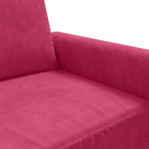 Sofa 3-osobowa, winna czerwieÅ, 180 cm, obita aksamitem
