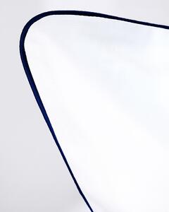 Pościel satynowa SAN ANTONIO - biała z lamówką navy blue
