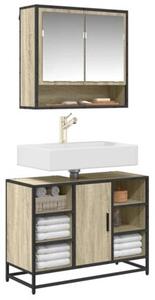 Szafka pod umywalkę łazienkową sonoma oak 80x33x60 cm drewno klejone