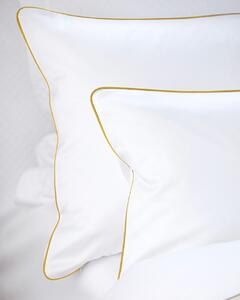 Pościel satynowa SAN ANTONIO - biała ze złotą lamówką - 160 x 200