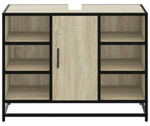 Szafka pod umywalkę łazienkową sonoma oak 80x33x60 cm drewno klejone