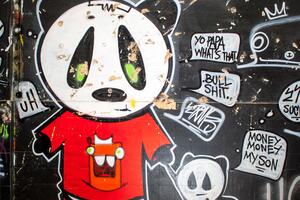 Graffiti pandy napisy Okleina na ścianę graffiti pandy napisy
