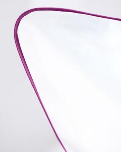 Pościel satynowa SAN ANTONIO - biała z fuksjową lamówką - 220 x 200