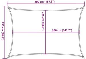 Żagiel przeciwsłoneczny, 160 g/m², brązowy, 2,5x4 m, hdpe