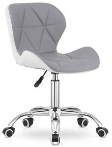 Szaro-biały pikowany fotel obrotowy - Renes 3X