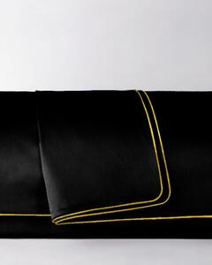 Poszwa satynowa SAN ANTONIO czarna ze złotą lamówką - 140 x 200