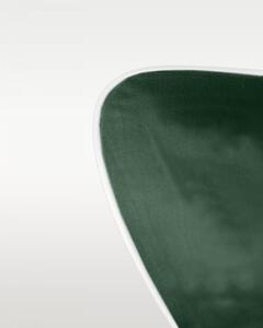 Poszewka satynowa SAN ANTONIO butelkowa zieleń boho z białą lamówką - 50 x 70