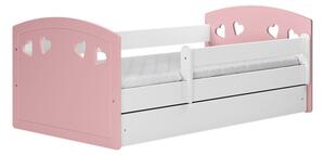Łóżko Julia szufladą i materacem 180/80 kolor biało- różowy