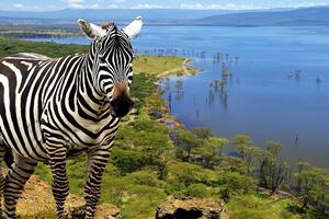 Zwierzę Kenia zebra Park Narodowy Okleina ścienna Zwierzę Kenia zebra Park Narodowy
