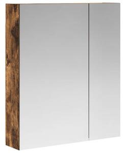 Szafka z lustrem do łazienki dąb wędzony 60 x 14,5 x 70 cm