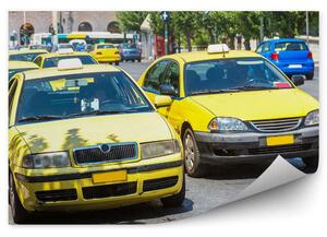 Ateny żółte taksówki miasto natura ulica Fotopeta Ateny żółte taksówki miasto natura ulica