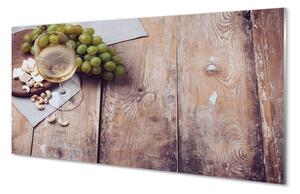 Szklany Panel Przekąski i Czerwone Wino
