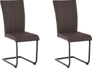 Ciemnobrązowe krzesła na czarnych płozach - 2 sztuki