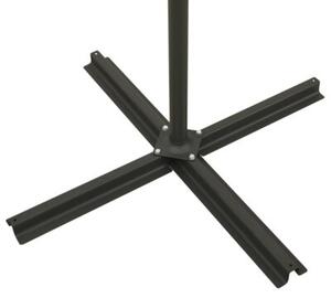 Parasol wiszący z LED i słupkiem, zielony, 300 cm